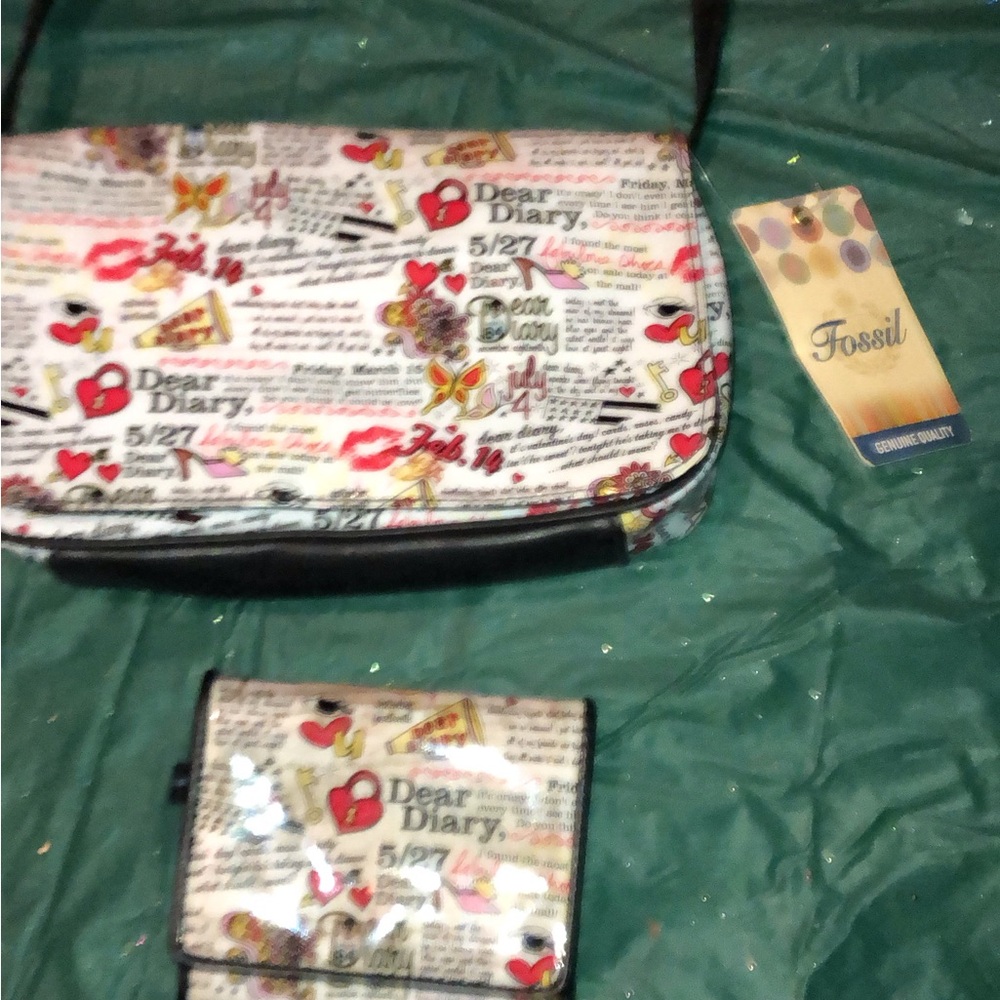Fossil Women's Multicolor Crossbody Bag and Wallet Set